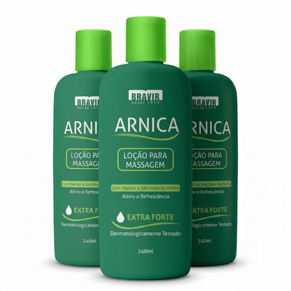 Kit 3x - Arnica Loção Bravir - Compre 02 Leve 03