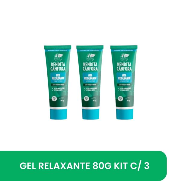 BENDITA CÂNFORA Gel Relaxante 80g KIT c/ 3 un