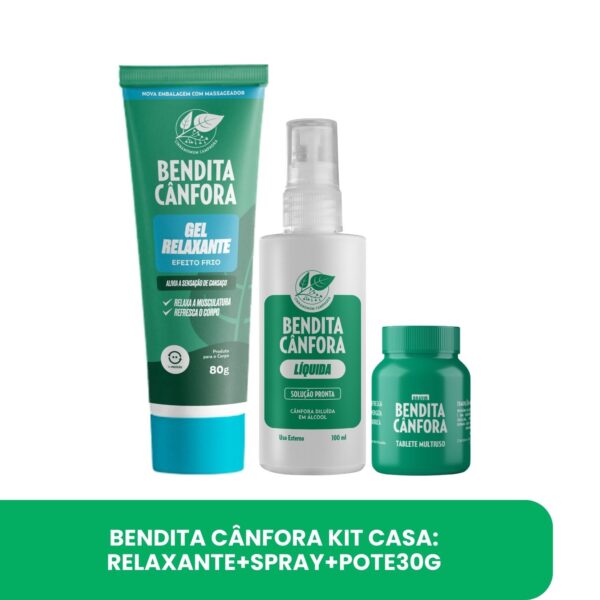 BENDITA CÂNFORA KIT Casa: (Relaxante+spray+pote30g)
