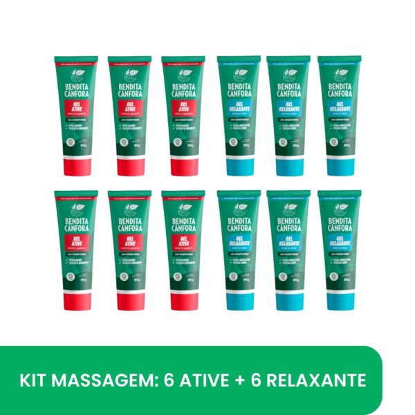 KIT MASSAGEM:  6 ATIVE + 6 RELAXANTE