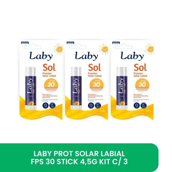 LABY Prot Solar Labial FPS 30 Stick 4,5g KIT c/ 3