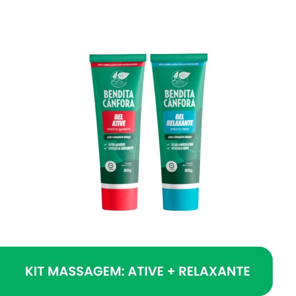 KIT MASSAGEM BENDITA CÂNFORA:  ATIVE + RELAXANTE